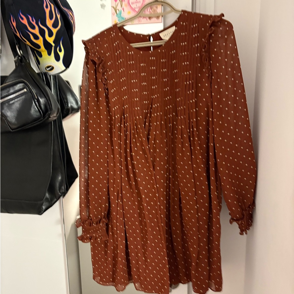Sezane Brown Midi Dress